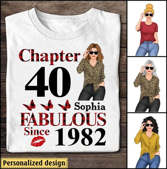 Discover Fabulous Woman Birthday Best Gift Custom Design Grandma Mom Wife Friends Gift T-shirt
