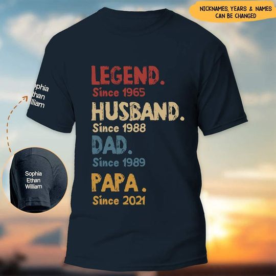Discover Personalized Legend Husband Dad Papa Since Father's Day Personalized 3D T-Shirt