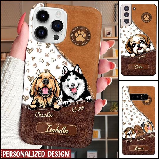 Discover Dog Paw Puppy Leather Pattern Personalized Phone Case