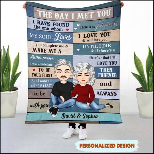 Discover Doll Couple Hugging, I Love You Forever And Always Personalized Fleece Blanket
