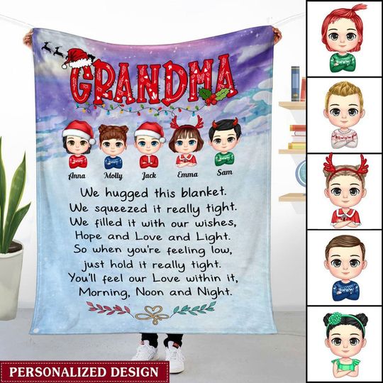 Discover Christmas For Mom And Grandma Personalized Fleece Blanket