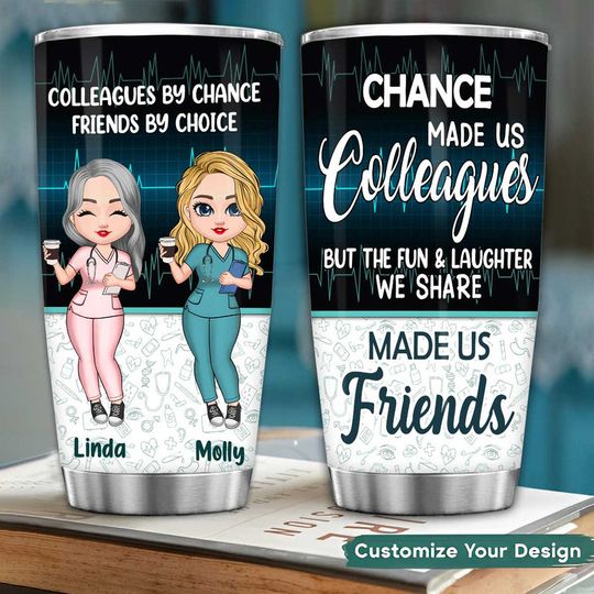 Discover Friends By Choice Nurse Best Friends - Personalized Glitter Tumbler