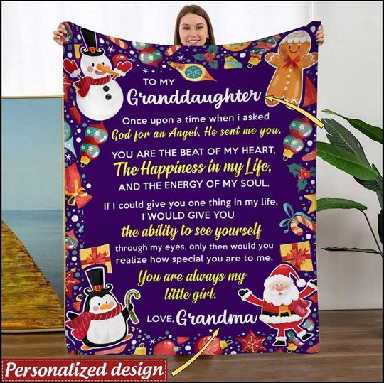 Discover Snowman Ginger Bread Santa Claus Personalized Fleece Blanket