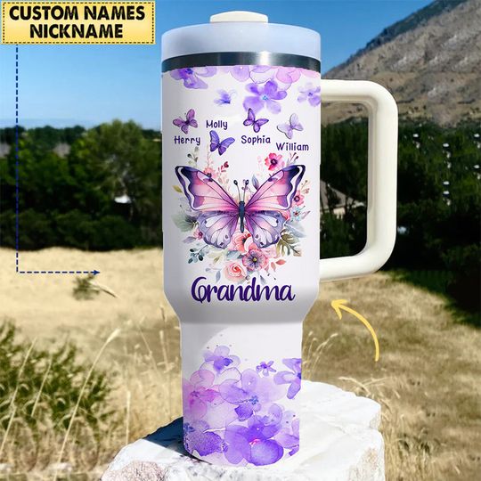 Discover Personalized Butterfly With Flower Custom Kids 40 Oz Tumbler