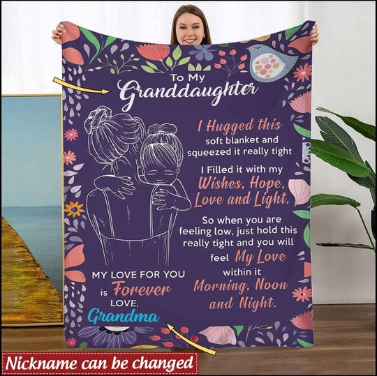 Discover Christmas Gift for Granddaughter from Grandma Personalized Blanket