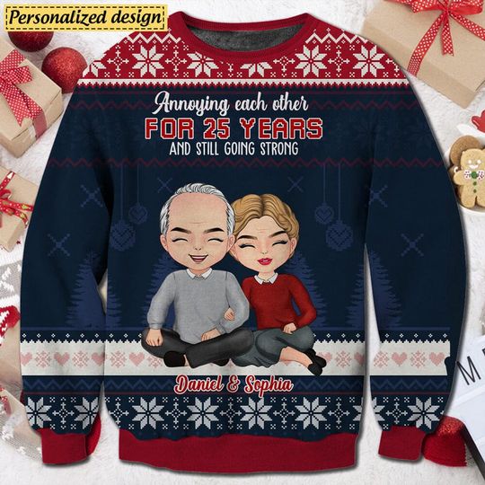Discover Together Since Couple Personalized Christmas 3D Ugly Sweater