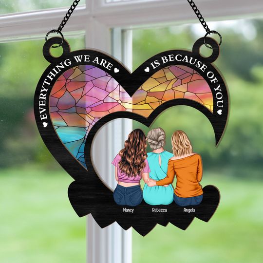 Discover Everything We Are Is Because Of You - Personalized Window Hanging Suncatcher Ornament