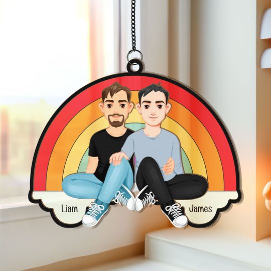 Discover Love Is Love Rainbow - Personalized Window Hanging Suncatcher Ornament