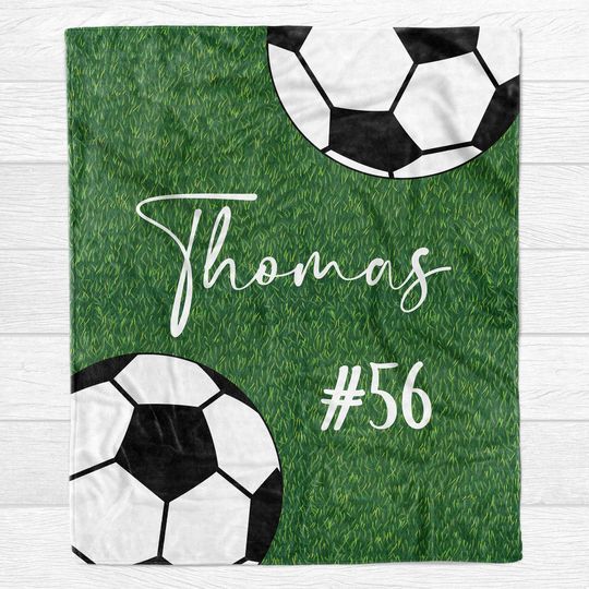 Discover Soccer Personalized Custom Fleece Blanket