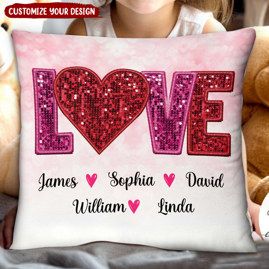 Discover Personalized Pinky Sparkle LOVE Pillow Custom Name Kids