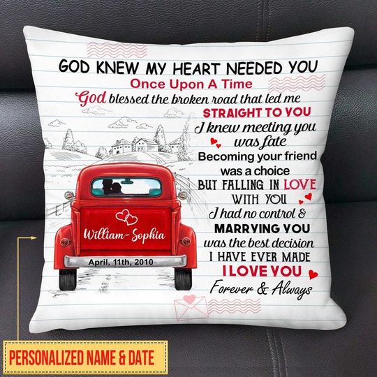 Discover Red Truck God Knew My Heart Needed You Customized Pillow
