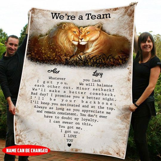 Discover We'Re A Team Lion Personalized Fleece Blanket