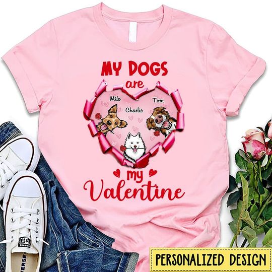 Discover My Valentine Dogs Scratch Gift For Dog Lover Personalized Shirt