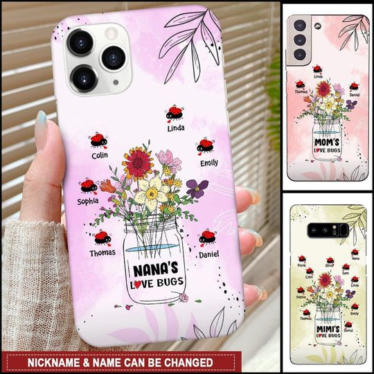 Discover Personalized Grandma Mom Nana's Love Bugs Mother's Day Birthday Gift Phone case