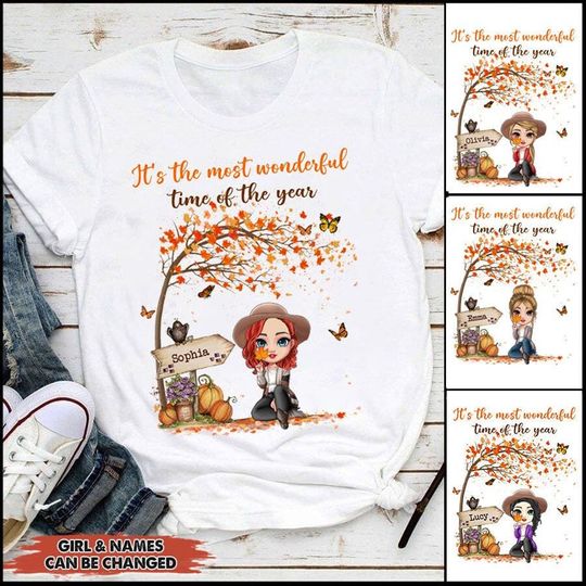 Discover It's The Most Wonderful Time Of The Year Autumn Gift For Her Personalized T-shirt