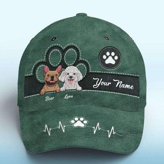 Discover Keep Calm And Love Dogs Green - Dog & Cat Personalized Custom Hat, All Over Print Classic Cap - New Arrival, Gift For Pet Owners, Pet Lovers