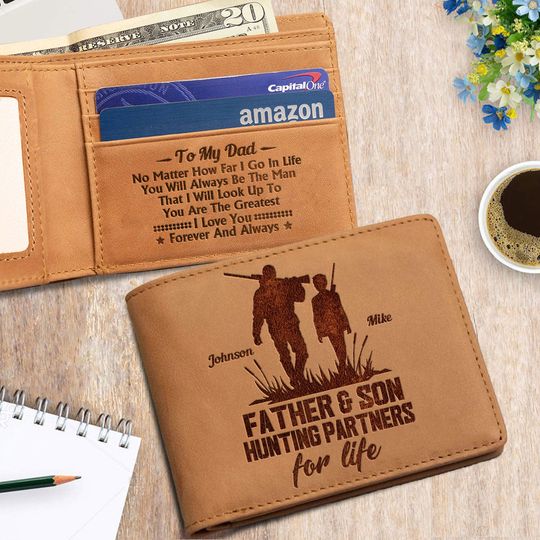 Discover To My Dad - Personalized Father's Day Gift Leather Wallet