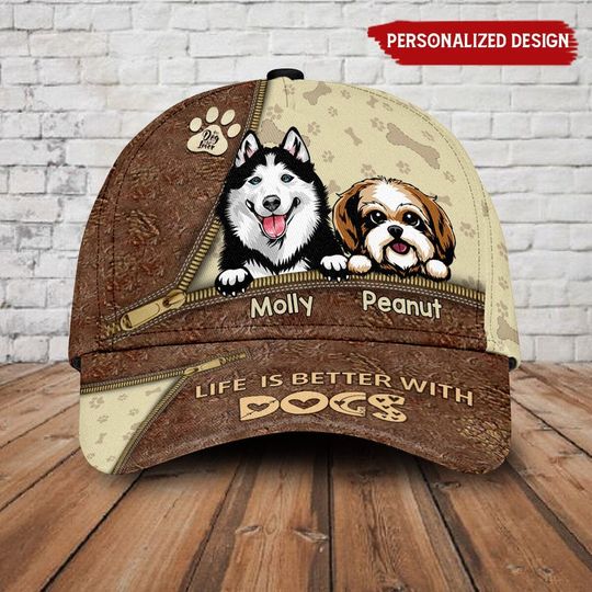 Discover Life is better with dog Personalized 3D Classic Baseball Cap for Dog Lovers