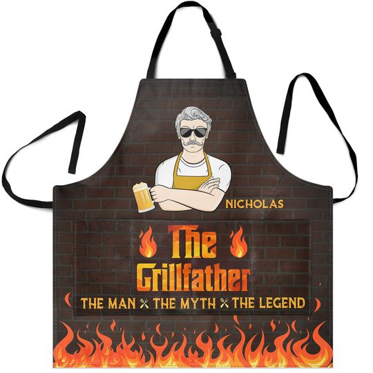 Discover The Grillfather The Man The Myth The Legend - Gift For Father - Personalized Apron
