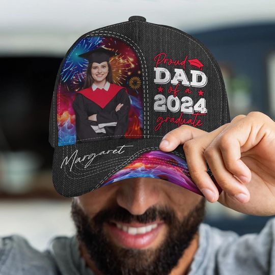 Discover Proud Dad Of A Graduate - Personalized Photo 3D Baseball Classic Cap
