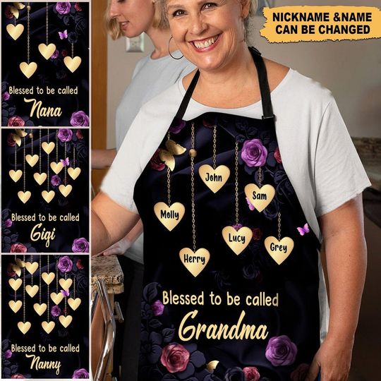 Discover Blessed To Be Called Grandma Personalized Gift For Nana Apron