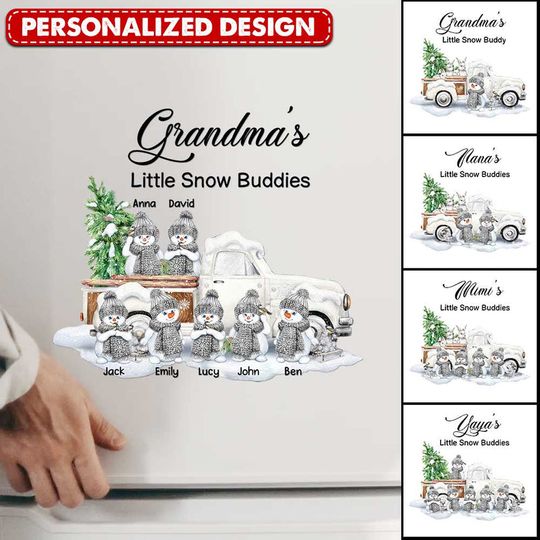 Discover Grandma's Little Snow Buddies Christmas Personalized Decal
