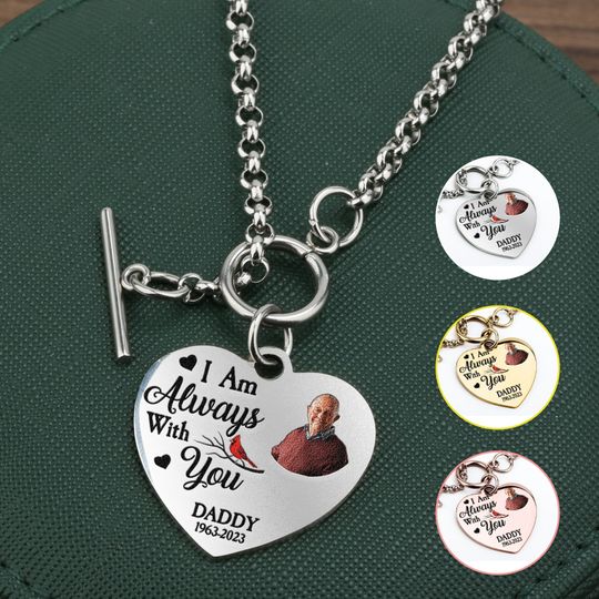 Discover I Am Always With You - Personalized Photo Heart Bracelet