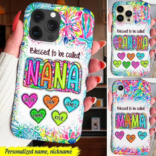Discover Grandma Nana Gigi Scribble Doodle Sweetheart Grandkids Personalized Phone case