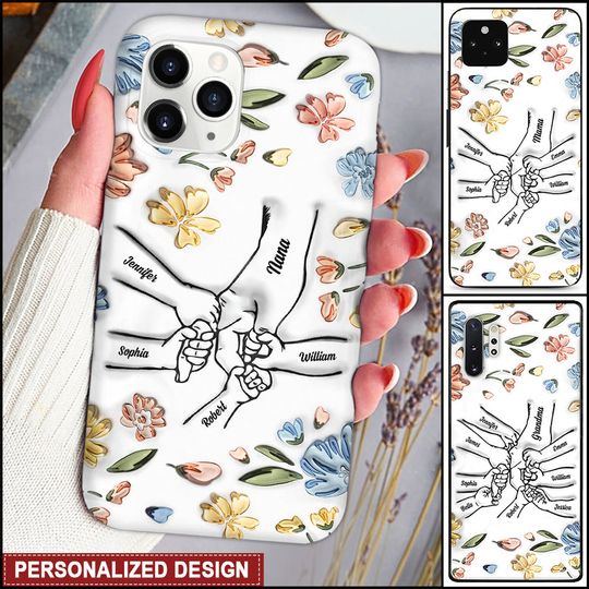 Discover Hand In Hand, I Will Always Protect You - Gift For Mom, Grandma - Personalized Phone Case