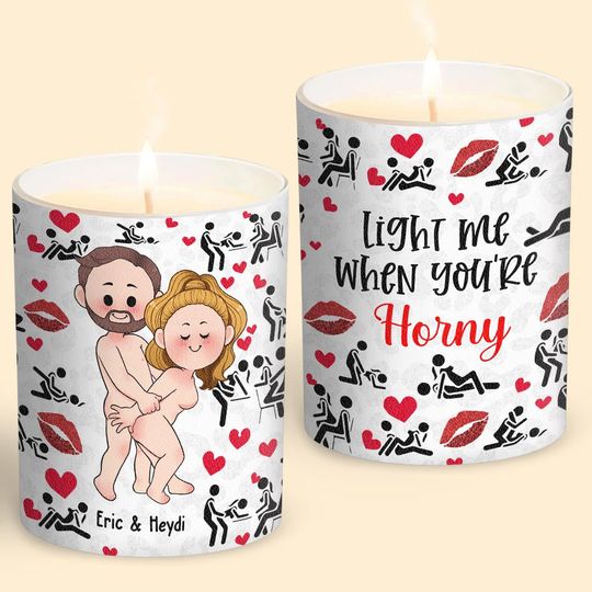 Discover When This Candle Is Lit - Custom Adult Couple Scented Candle With Wooden Lid