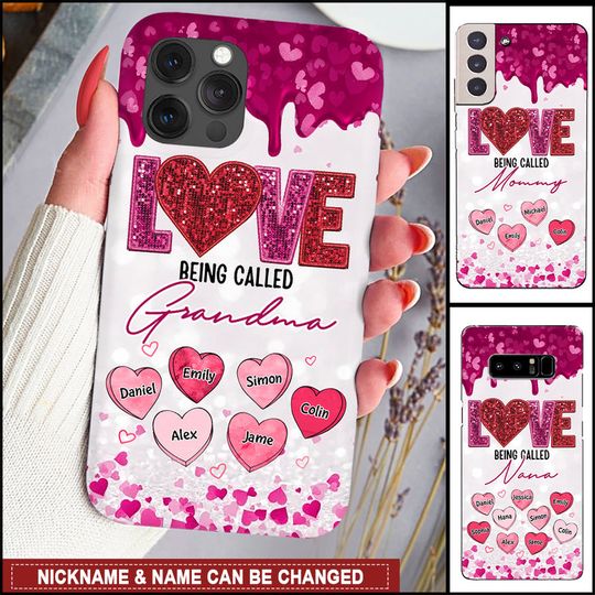 Discover Sparkle Pinky LOVE being Called Grandma - Personalized Phone Case