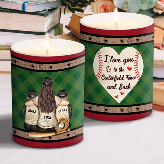 Discover My Heart Is On That Field - Sport Mom Personalized Scented Candle With Wooden Lid
