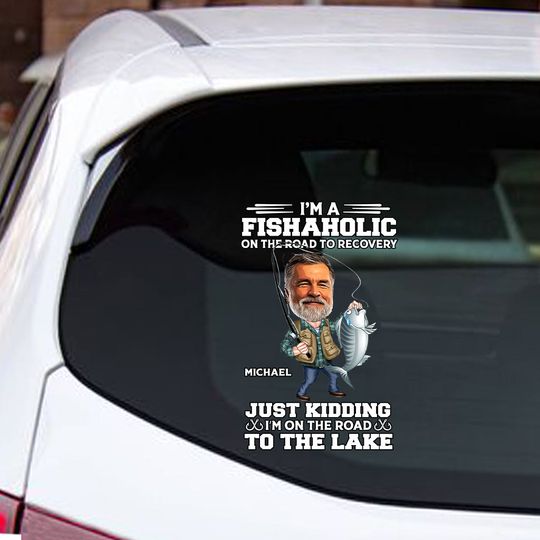 Discover I'm A Fishaholic On The Road To Recovery - Personalized Fishing Decal