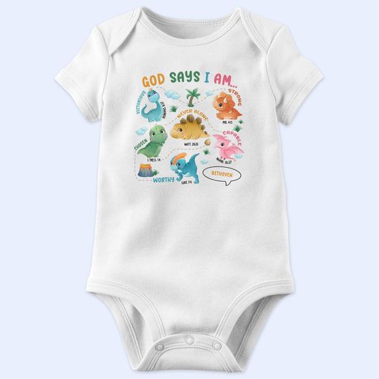 Discover Kids God Says I Am - Gift For Children, Grandkids - Personalized Baby Onesie
