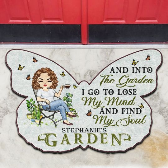 Discover And Into The Garden I Go To - Gift For Garden Lovers - Personalized Custom Shaped Doormat