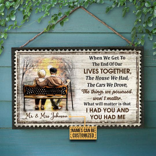 Discover Family Old Couple When We Get Old Custom Wood Rectangle Sign