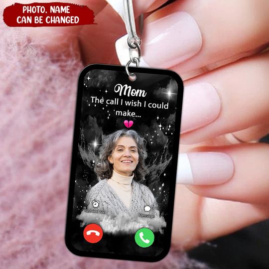 Discover The Call I Wish I Could Make Custom Photo Personalized Memorial Acrylic Keychain