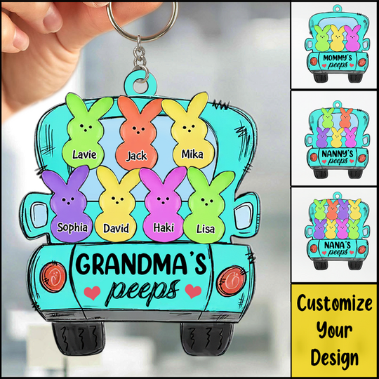Discover Grandma Peeps Easter - Personalized Acrylic Keychain - Easter Gift For Grandma