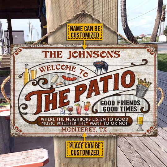 Discover Patio Grilling Red Listen To The Good Music Custom Personalized Wood Rectangle Sign