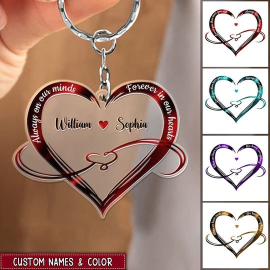 Discover Personalized Couple Quotes and Color Heart Acrylic Keychain