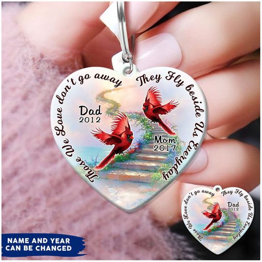 Discover Those We Love Don't Go Away, They Fly Beside Us Everyday Custom Memorial Acrylic Keychain