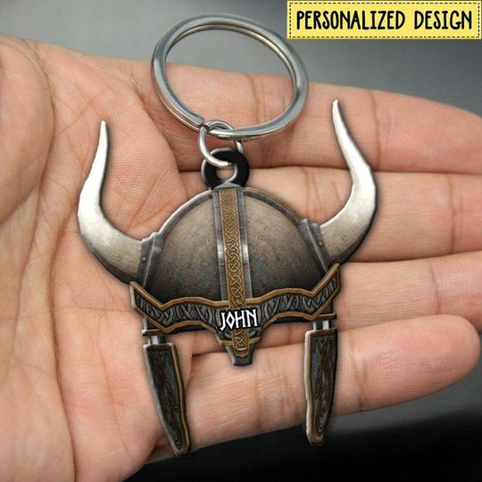 Discover Personalized Viking Helmet Acrylic Keychain