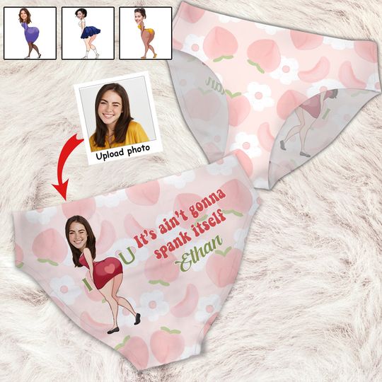 Discover It’s Ain’t Gonna Spank Itself Custom Photo And Name - Personalized Couple Women's Briefs
