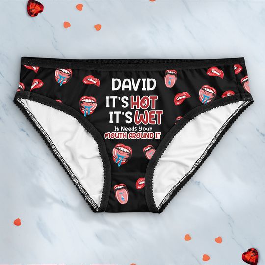 Discover It's Hot It's Wet - Personalized Couple Gift For Her Lace Border Women Briefs