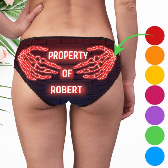 Discover Property Of Boyfriend Girlfriend Husband Wife - Personalized Lace Border Women Briefs