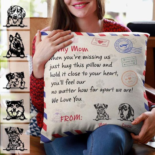 Discover Postcard Dog Throw Pillow When You Missing Us