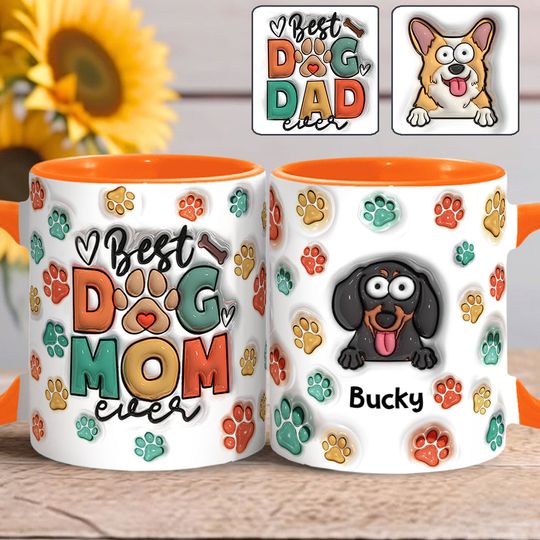 Discover Best Dog Mom Ever - Personalized Dog Accent Mug