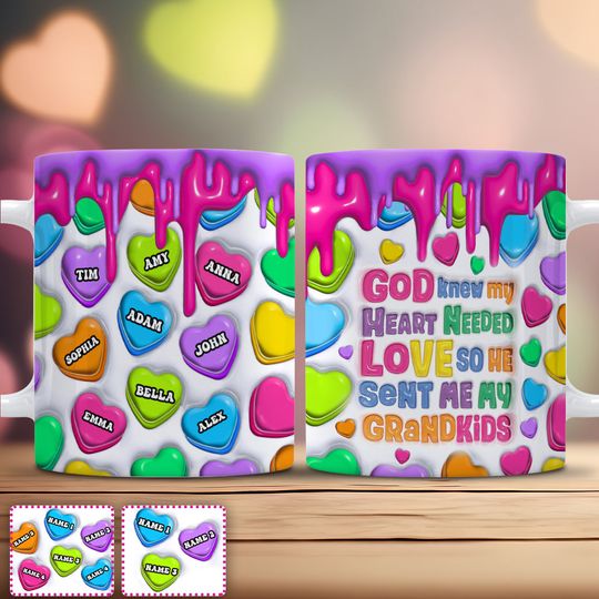 Discover God Knew My Heart Needed Love - Personalized Grandma Accent Mug