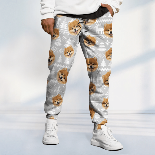 Discover Upload Photo Christmas Matching For Dog Lovers Personalized Sweatpants