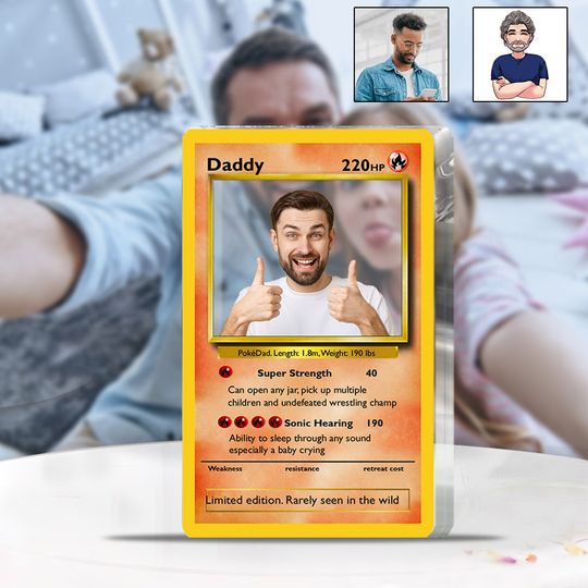 Discover Poke Dad Best Dad Ever - Personalized Monster Trainer Custom Shaped Acrylic Plaque